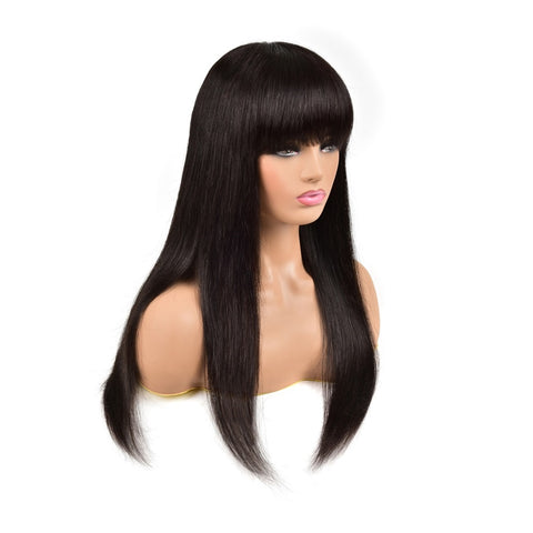 Siyun Show Bangs Lace Front Straight Human Hair Wig Sale