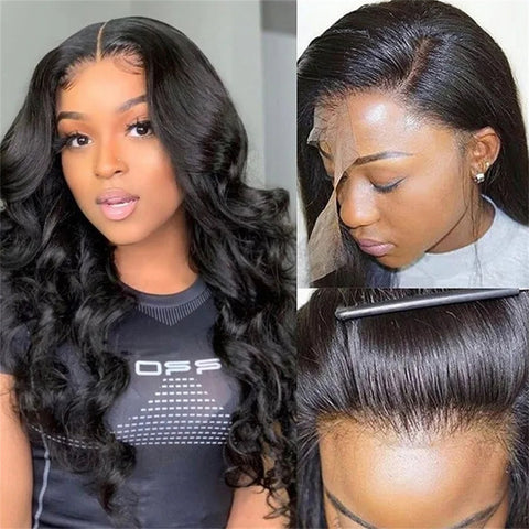 Siyun Show Hair 14-30 Inch Body Wave Full Lace Wig Pre Plucked Natural Black