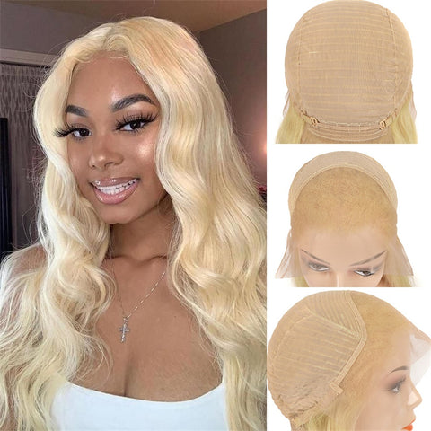 Siyun Show Hair 613 Blonde Color Body Wave 30 inches Human Hair Wig 13x4 Lace Front Wig