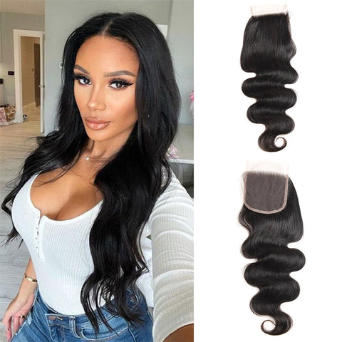 Siyun Show 14-22 Inch 4x4 Lace Closure Free And Middle Swiss Lace Body Wave Remy Peruvian Hair