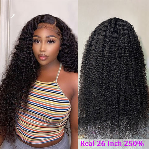 Siyun Show Curly 13x4 Lace Front Wig Human Hair 180% Density Online For Sale