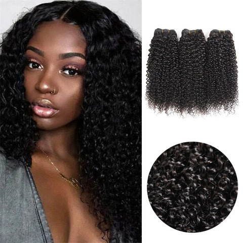 Siyun Show Hair Brazilian Natural Curly Raw Virgin Hair 3Pcs Human Hair Weave Bundles Natural Color