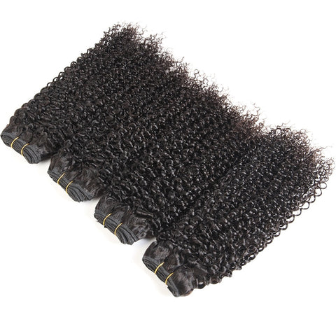 Siyun Show Curly Hair 4 Bundles Remy Human Hair Brazilian Hair Weave Bundles 14-30 Inch