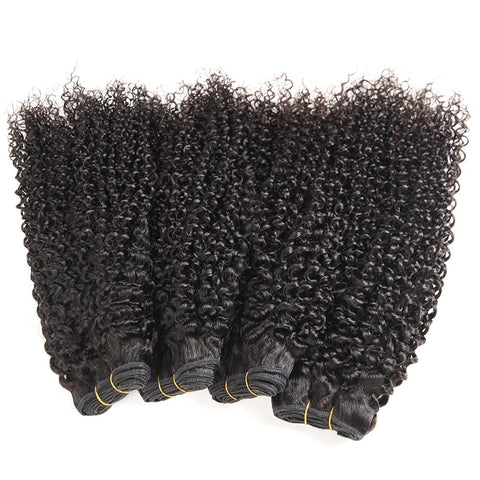 Siyun Show Curly Hair 4 Bundles Remy Human Hair Brazilian Hair Weave Bundles 14-30 Inch
