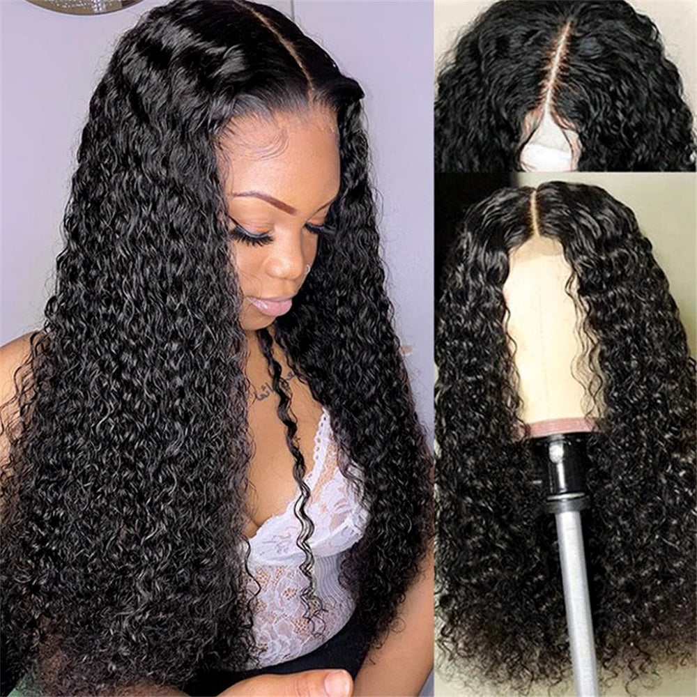 Siyun Show Curly 4x4&5x5 Closure Human Hair Wigs 150% Density Virgin Hair Natural Black