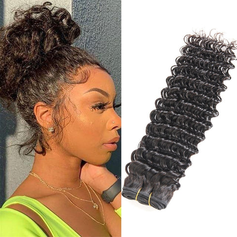 Siyun Show 1pc One Cut Virgin Hair Bundles Deep Wave 14-40 Inch Brazilian 100% Human Hair