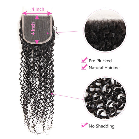 Siyun Show Deep Wave Human Hair Bundles Virgin Hair Closure With 4 Bundles