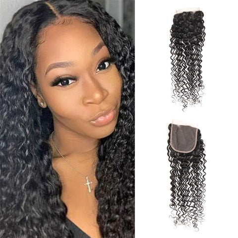 Siyun Show Deep Wave Bundles With Closure Remy Human Hair Brazilian Hair 22 Inch