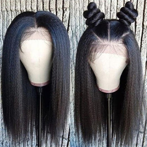 Siyun Show Hair Kinky Straight Full Lace Wig Peruvian Remy Hair Natural Hairline