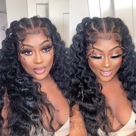 Siyun Show Loose Deep Wave 360 Frontal Wig 250% Density Lace Front Wigs