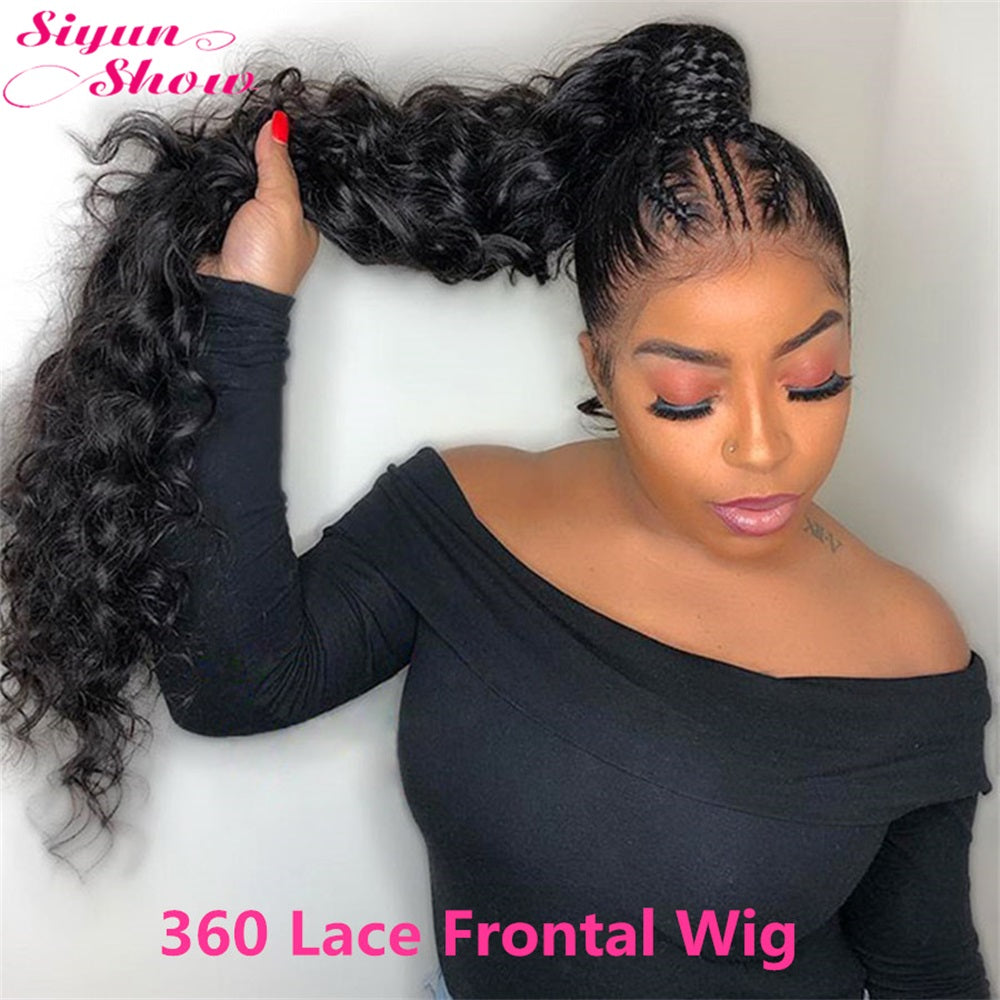 Siyun Show Loose Deep Wave 360 Frontal Wig 250% Density Lace Front Wigs