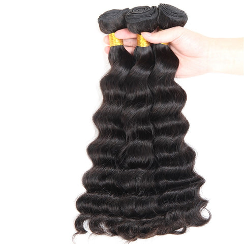Siyun Show Loose Deep Wave Hair 3 Bundles 100% Unprocessed Human Virgin Hair