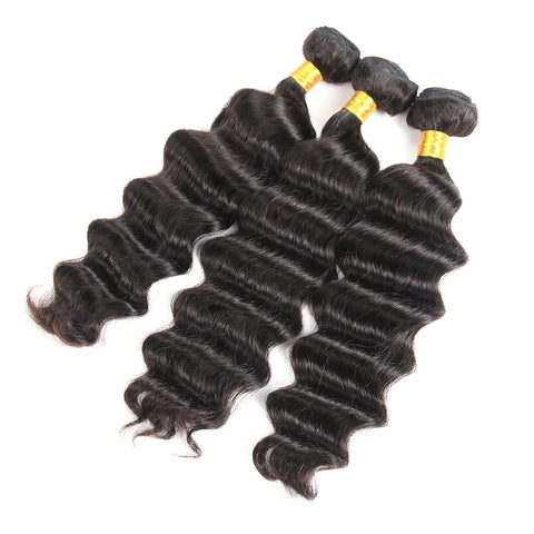 Siyun Show Loose Deep Wave Hair 3 Bundles 100% Unprocessed Human Virgin Hair