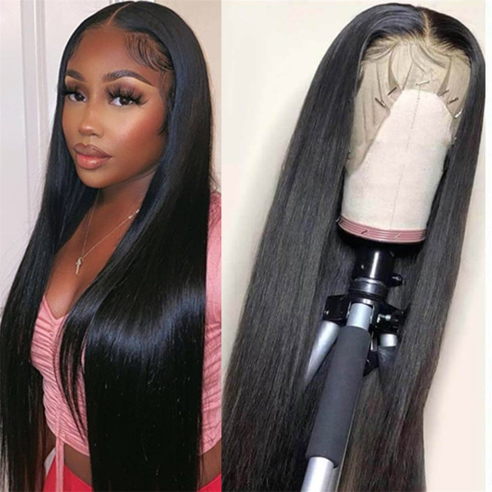Siyun Show Straight 13x4 Lace Front Human Hair Wigs For Women Transparent Lace Frontal Wig 30 Inch