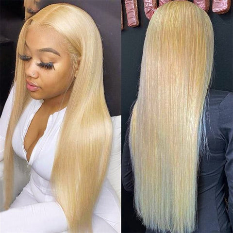Siyun Show Hair 613 Blonde Color Straight 13x4 Lace Front Wigs 30 inches Pre Plucked Human Hair Wig