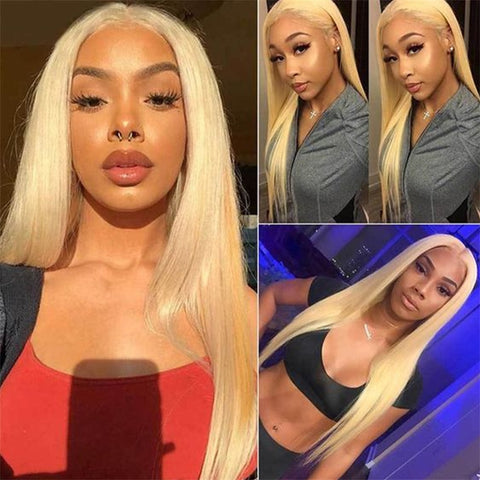 Siyun Show Hair 613 Blonde Color Straight 13x4 Lace Front Wigs 30 inches Pre Plucked Human Hair Wig