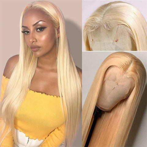 Siyun Show Hair 613 Blonde Color Straight 13x4 Lace Front Wigs 30 inches Pre Plucked Human Hair Wig