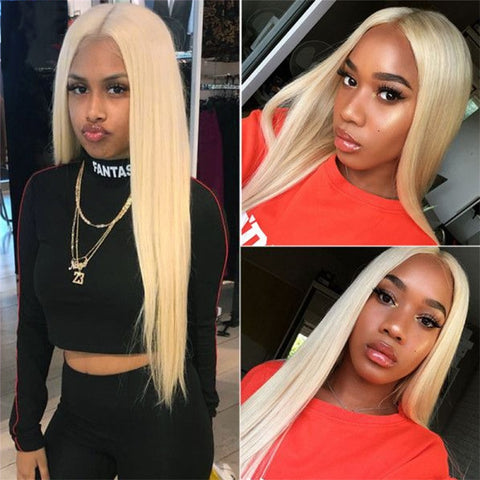 Siyun Show Hair 613 Blonde Color Straight 13x4 Lace Front Wigs 30 inches Pre Plucked Human Hair Wig