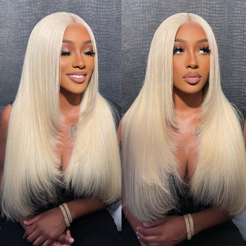 Siyun Show Hair 613 Blonde Color Straight 13x4 Lace Front Wigs 30 inches Pre Plucked Human Hair Wig