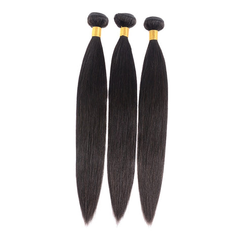 Siyun Show Straight Hair 3 Bundles Unprocessed Natural Black Color