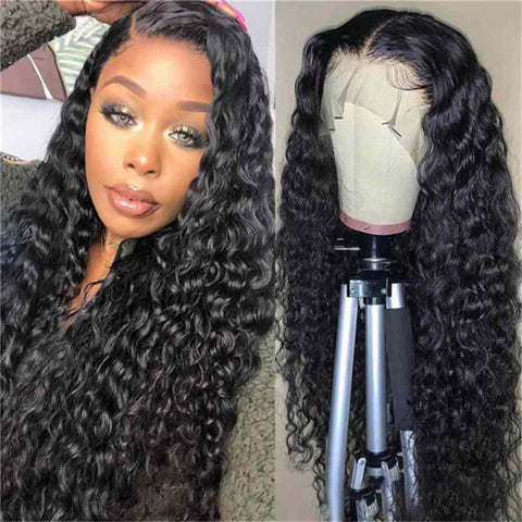 Siyun Show 32-40 Inch Water Wave Lace Frontal Pre Plucked Natural Wig