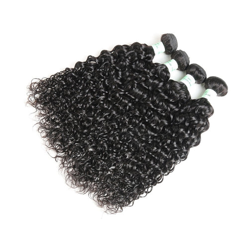 Siyun Show Water Wave Hair 4 Bundles Extensions Natural Black Color Can Be Dyed