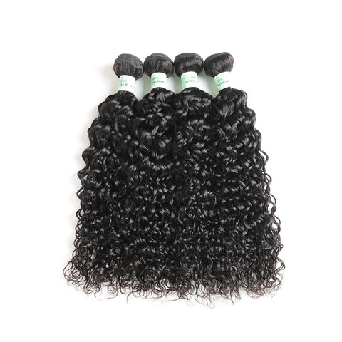 Siyun Show Water Wave Hair 4 Bundles Extensions Natural Black Color Can Be Dyed