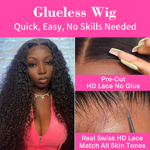 Siyun Show Wear Go Glueless Wig 180% Density Silky 4x4 HD Lace With Dome Cap For Beginner